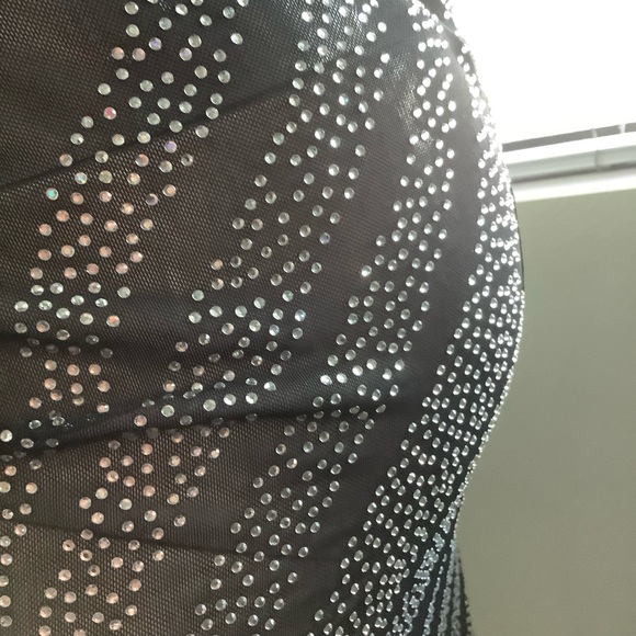 Fashion Nova Moonlight Embellished Asymmetrical Sheer Dress - Picture 5 of 6